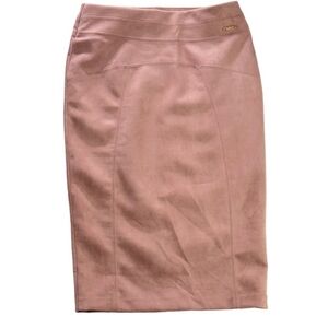 Beautiful Marc New York Dusty Rose faux suede midi pencil skirt NWT Sz XL